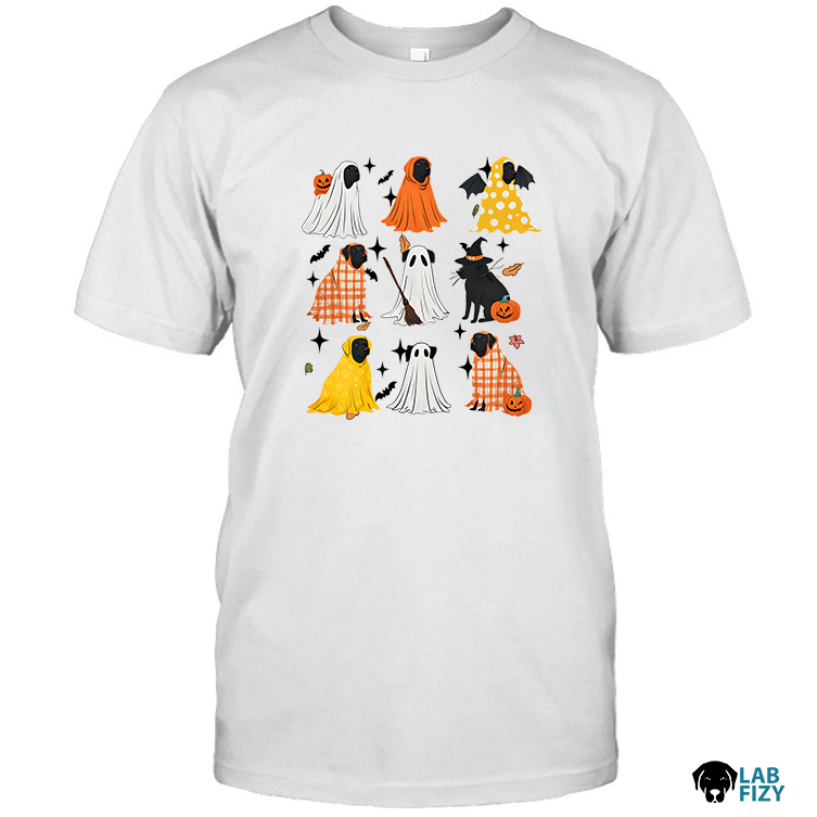 Cute Ghost Dog Funny Halloween Outfit Black Shirt 3 Cute Ghost Dog Funny Halloween Outfit Black Shirt 3