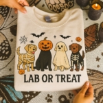 Lab or Treat Shirt, Hoodie, Sweatshirt | Labrador Halloween Shirt 2025 7 Lab or treat halloween shirt