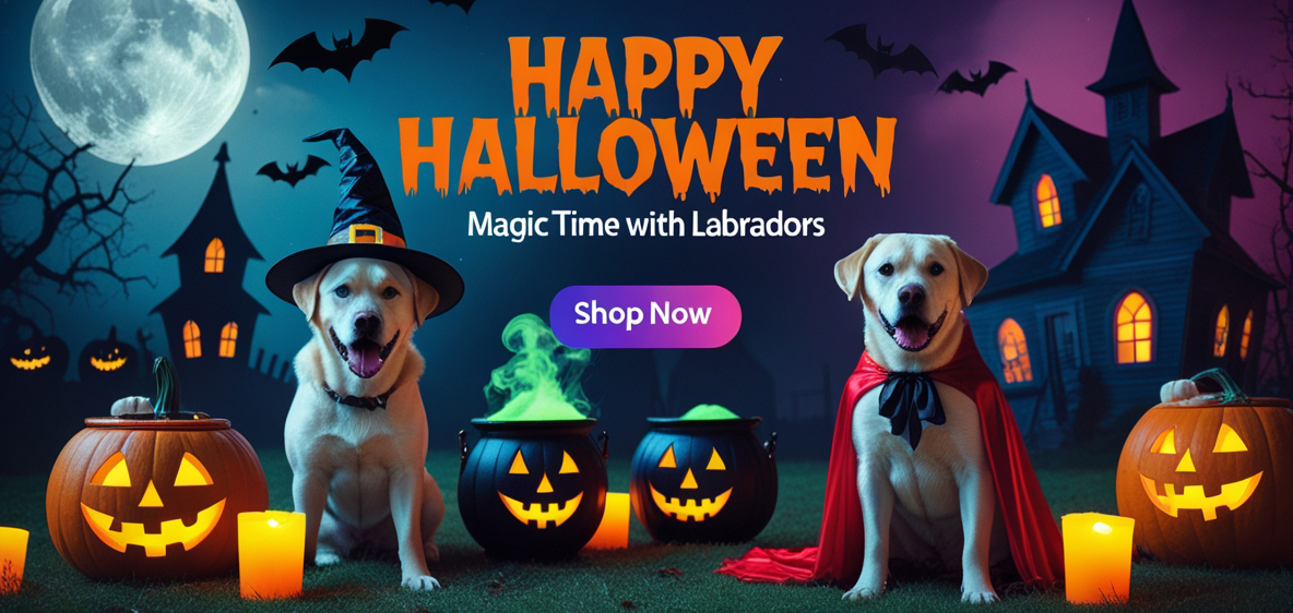 banner labrador halloween